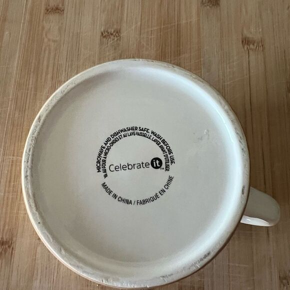 Monogrammed “M” Cream and Tan Mug - Picture 5 of 5